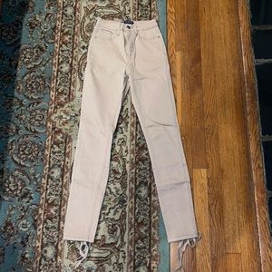 Misguided Sinner Tie Up Corset Leg Nude High Waisted Skinny Jeans